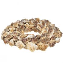 Artikel Dekorativer Muschelkranz mit Kokosfaser Ø24cm naturbraun