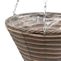 Korbampel Spitztüte Natur Ø30cm H36cm
