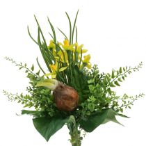 Narzissenstrauß künstlich mit Zweigen und Zwiebeln 38cm