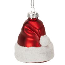 Artikel Weihnachtskugeln aus Glas Nikolausmütze 8cm Rot-Weiß 6er-Set