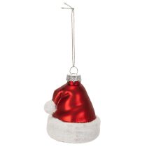 Artikel Weihnachtskugeln aus Glas Nikolausmütze 8cm Rot-Weiß 6er-Set
