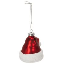 Artikel Weihnachtskugeln aus Glas Nikolausmütze 8cm Rot-Weiß 6er-Set