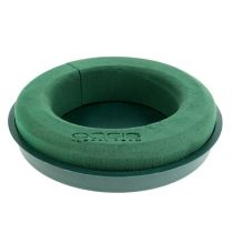 Artikel Steckmasse Ring Steckschaum mit Schale Grün Ø30cm H4,5cm 2St