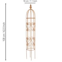 Artikel Rankgitter aus Metall in Edelrost-Optik, Set mit 2 Stück, Höhe 108 cm und 68 cm