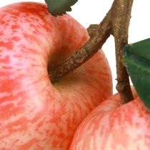 Artikel Obst Deko Apfel künstlich 2 rote Äpfel am Zweig 13cm 3St