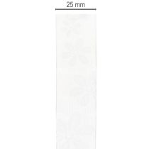 Artikel Organzaband mit Blumen, Geschenkband, Grün, 25 mm x 18 m, Polyamid