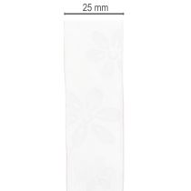 Artikel Organzaband mit Blumenmuster Rosa 25mm x 18m Geschenkband aus Polyamid