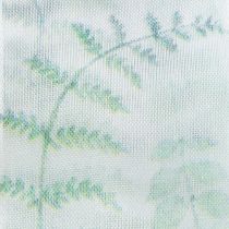Artikel Organzaband Chiffonband Transparent Blätterzweige Grün-Weiß 40mm 15m