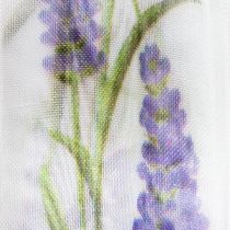 Artikel Organzaband 40mm x 20m Lavendel-Motiv Chiffonband Weiß Violett für Dekorationen