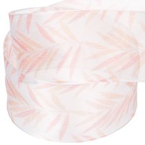 Artikel Organzaband Chiffonband 40mm x 15m Orange mit Blattmotiv