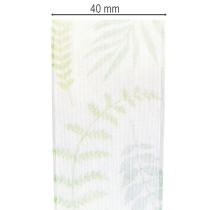 Artikel Organzaband mit Blattranken Grün 40mm x 15m für Dekorationen