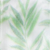 Artikel Organzaband Chiffonband mit Pflanzenmotiv 40mm x 15m Weiß-Grün