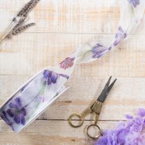 Artikel Organzaband Chiffonband Papageientulpen Lila 40mm 18m