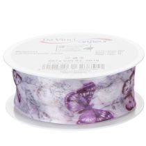 Artikel Organzaband Chiffonband Schmetterlingmotiv Lila 40mm x 18m