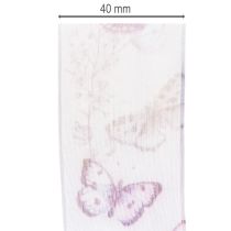 Artikel Organzaband Chiffonband Schmetterlingmotiv Lila 40mm x 18m