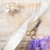 Artikel Organzaband Creme Dekoband Herzen 40mm 15m