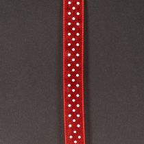 Artikel Geschenkband aus Polyester mit Punktemuster Rot-Weiß 1,5cm x 20m