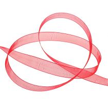 Organzaband mit Webkante 1,5cm 50m Rot