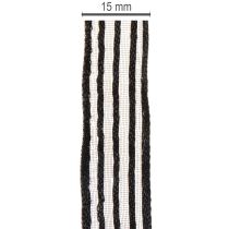 Artikel Organzaband Schwarz mit Streifen 15mm x 20m für Geschenk- und Dekorationsideen