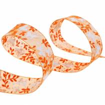 Organzaband Schmetterlinge 25mm Orange Dekoband Geschenkband 20m