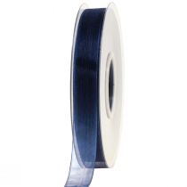 Artikel Organzaband Geschenkband Dunkelblau Band Blau Webkante 15mm 50m