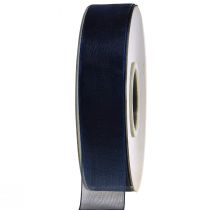 Artikel Organzaband Geschenkband Dunkelblau Band Blau Webkante 25mm 50m