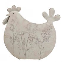 Osterdeko Metall Deko Huhn Ostern Weiß 19,5x6,5x18cm