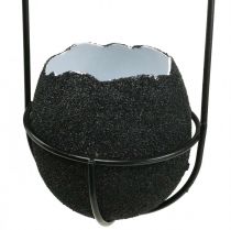 Artikel Hängende Osterdekoration aus Metall mit Eierschalen zum Bepflanzen, Weiß/Schwarz, 24 cm, Set aus 4 Stück