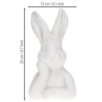 Artikel Osterhase Figur aus Kunststein Denkend Weiß 11×9×20,5 cm für Innenbereich