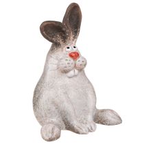 Artikel Osterhase Keramik Hase Sitzend Braun Weiß 13x12x18cm