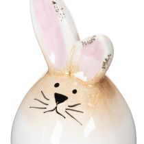 Artikel Osterhase Keramik Weiß Ei-Form H11,5cm Ø6cm Handbemalt Innenbereich
