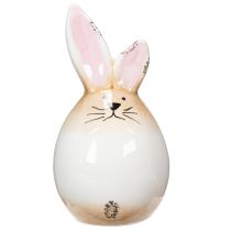Artikel Osterhase Keramik Weiß Ei-Form H11,5cm Ø6cm Handbemalt Innenbereich