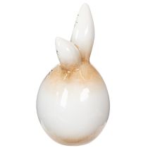 Artikel Osterhase Keramik Weiß Ei-Form H11,5cm Ø6cm Handbemalt Innenbereich