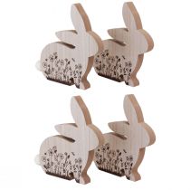 Artikel Osterhasen Holz Hasen sitzend Natur Braun 18,5×18cm 4St