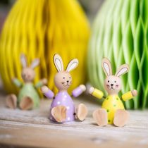 Artikel Osterhasen bunt Holzhasen gepunktet Tischdeko H8cm 4St