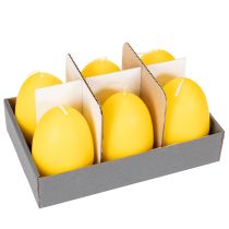 Artikel Osterkerze Ei-Form Wachs Gelb 9cm Set 6 Stück