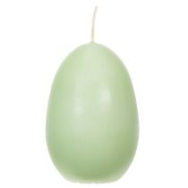 Artikel Wachskerzen Ei-förmig Grün 9cm Ø6cm 20h 6 Stück Tisch- und Frühlingsdekoration