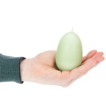 Artikel Wachskerzen Ei-förmig Grün 9cm Ø6cm 20h 6 Stück Tisch- und Frühlingsdekoration