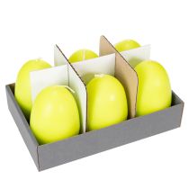 Artikel Kerzenset Ostern Eiform Wachs Grün 9cm 6 Stück