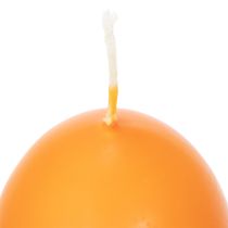 Artikel Set aus 6 Kerzen in Eiform, paraffinbasiert, orange, Höhe 9 cm, für Innenbereich