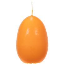Artikel Set aus 6 Kerzen in Eiform, paraffinbasiert, orange, Höhe 9 cm, für Innenbereich