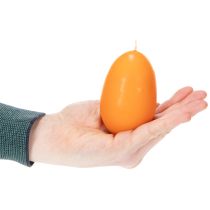 Artikel Set aus 6 Kerzen in Eiform, paraffinbasiert, orange, Höhe 9 cm, für Innenbereich
