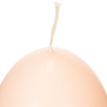 Artikel Osterkerzen aus Wachs, Eiform, Ø 6 cm, H 9 cm, Peach, 6 Stück