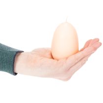 Artikel Osterkerzen aus Wachs, Eiform, Ø 6 cm, H 9 cm, Peach, 6 Stück