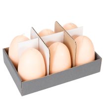 Artikel Osterkerzen aus Wachs, Eiform, Ø 6 cm, H 9 cm, Peach, 6 Stück