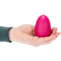 Artikel Eierkerze aus Wachs Pink 9 cm 6 Stück 20 Stunden Brenndauer