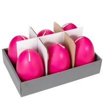 Artikel Eierkerze aus Wachs Pink 9 cm 6 Stück 20 Stunden Brenndauer