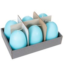 Artikel Blaue Osterei-Kerzen aus Wachs 9 cm 6er-Set für den Innenbereich