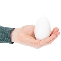 Artikel Kerzen aus Wachs Eiform Weiß 9 cm 6 Stück