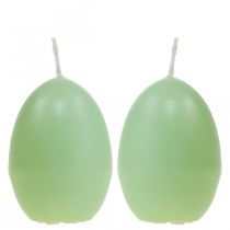 Osterkerzen Eiform, Eierkerzen Ostern Grün Ø4,5cm H6cm 6St